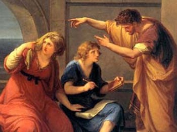 Angela Kauffmann, Pliny the Younger and his Mother at Misenum, 79 A.D. (1785) Princeton University Art Museum (detail)